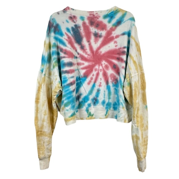 Lulus XL Crop Rainbow Tie Dye Sunburst Sweatshirt 🔥 - Picture 2 of 5